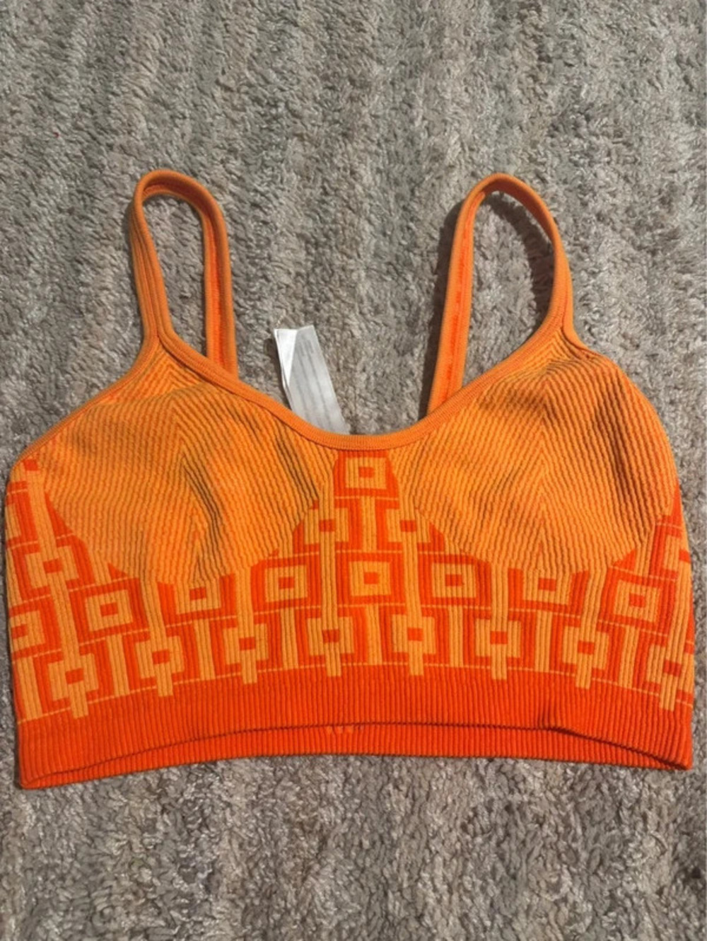 Zara Seamless Geometric Knit Crop Top Size M-L